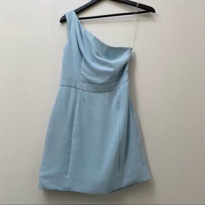 Fame and Partners Dress Blue One Shoulder A-Line‎ Gown Size 6 NWT